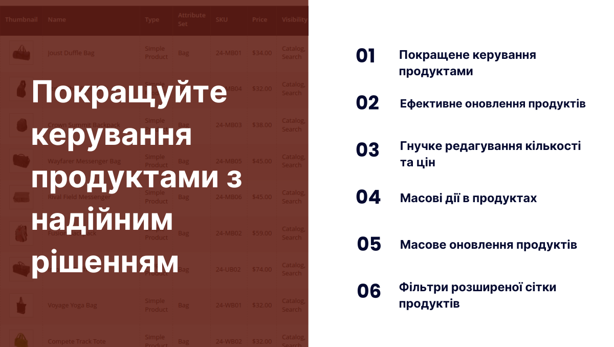 Переваги модуля Magento 2 Extended Product Grid