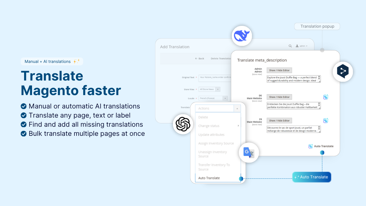 magento translation extension key features