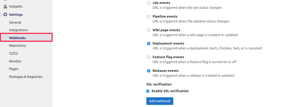 How to Configure Gitlab Webhooks?
