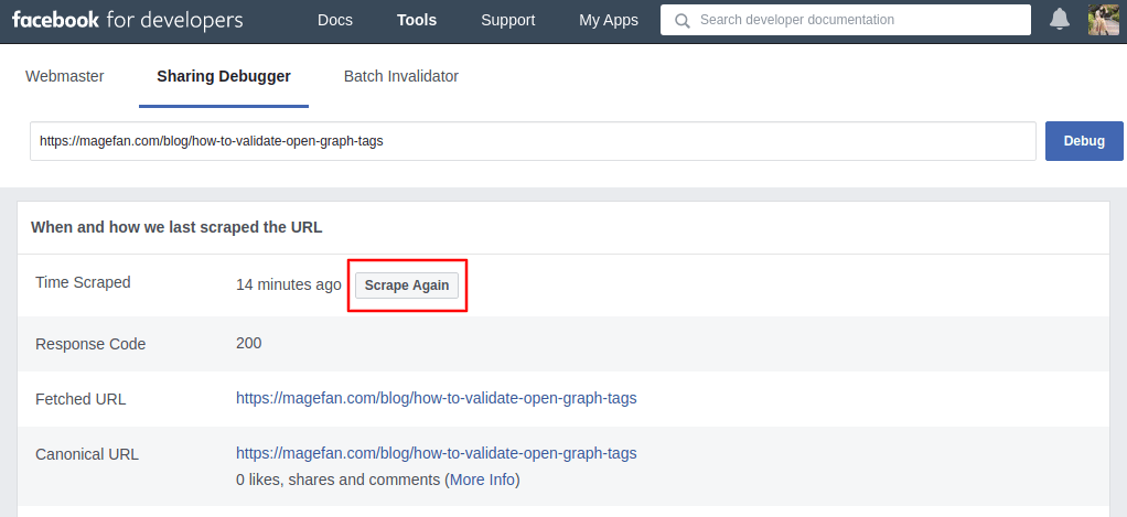How to Clear Facebook Open Graph Cache on Demand?