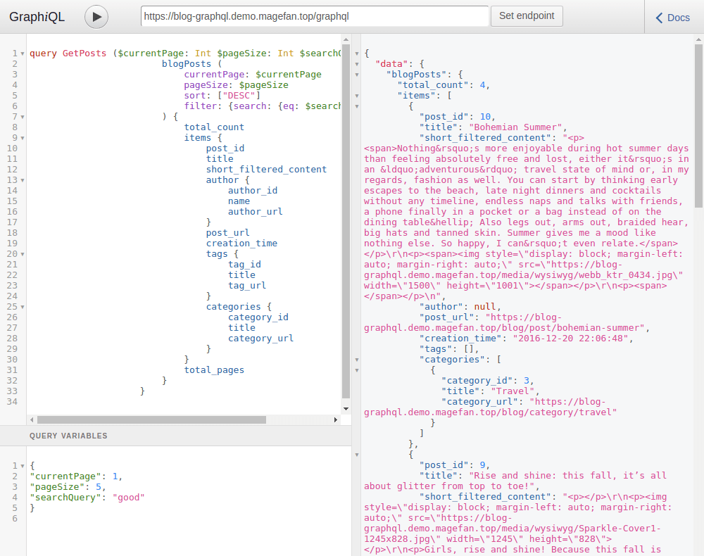 Magento 2 Blog GraphQL Queries Examples
