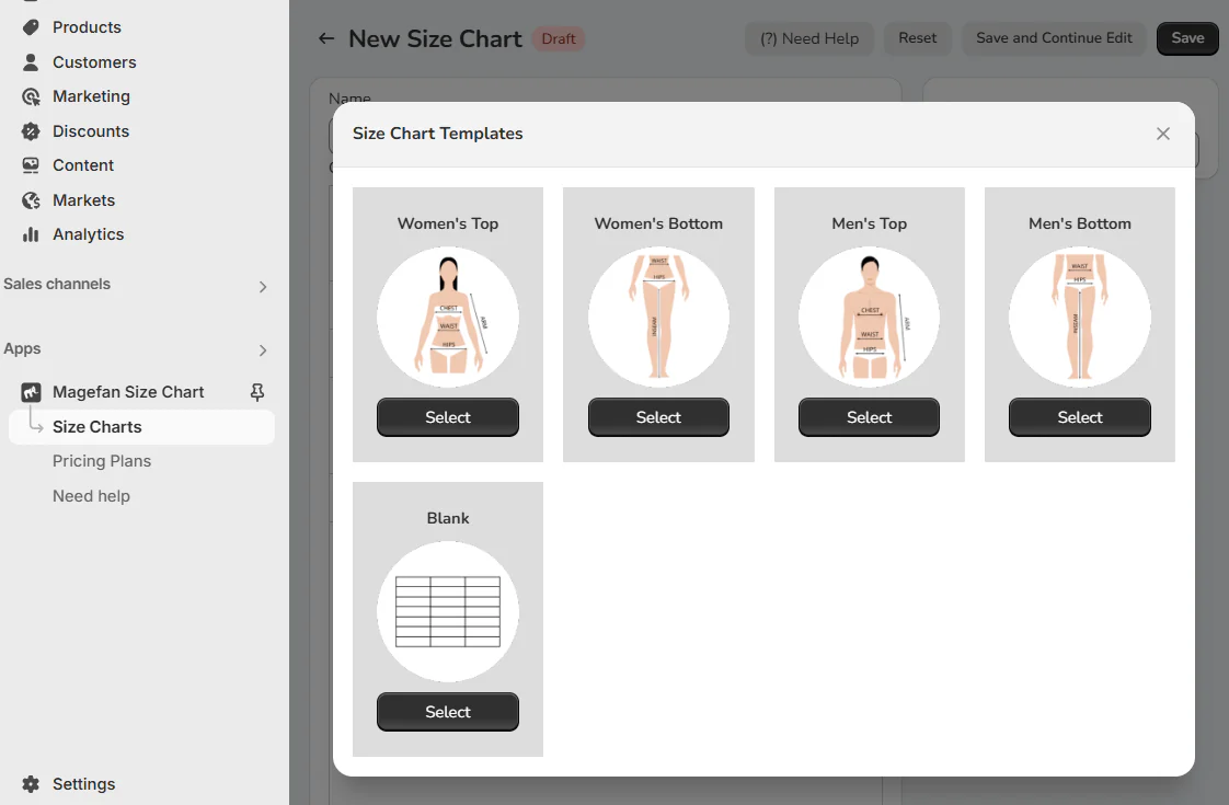 Item Size Reference How to Add a Size Chart in Shopify?