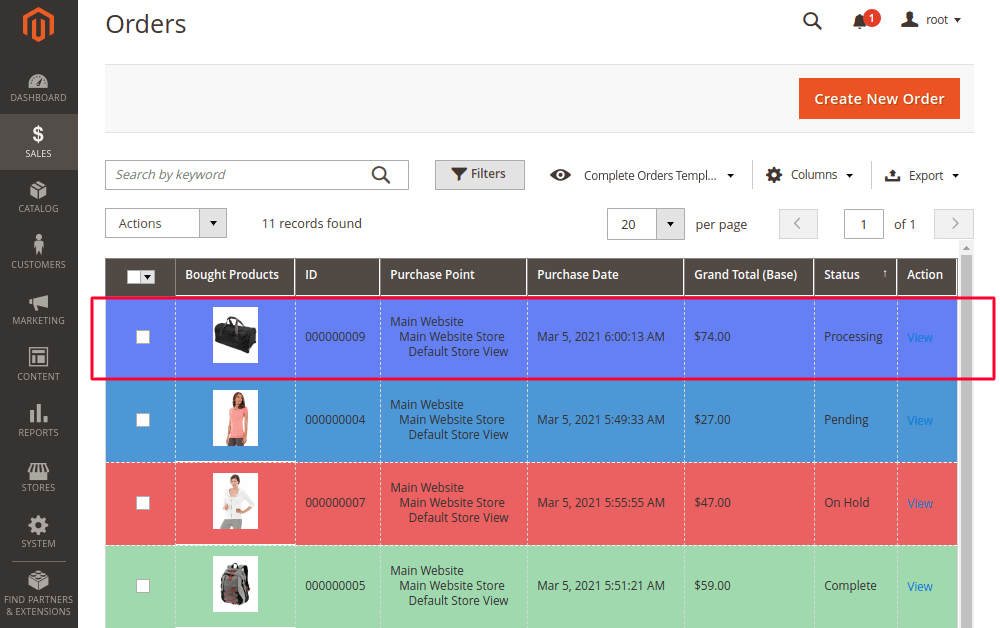 Add Order Status Color to Order Grid in Magento 2