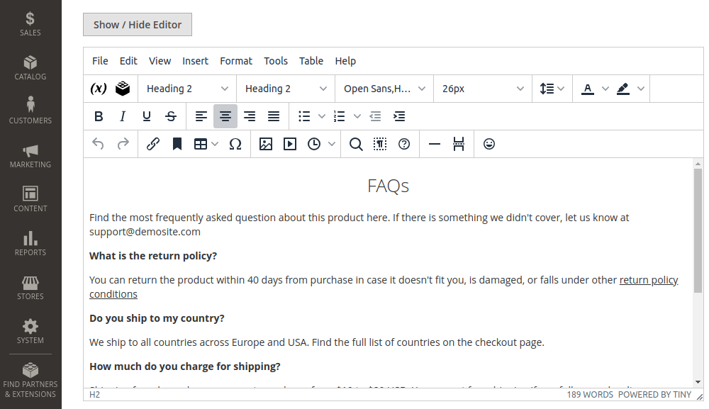 Magento 2 FAQs: Page, Schema, Product Questions Tab