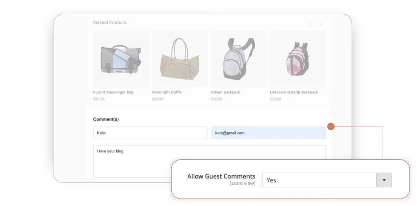 дозволити коментарі гостей у блозі Magento