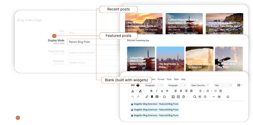 режими відображення головної сторінки блогу