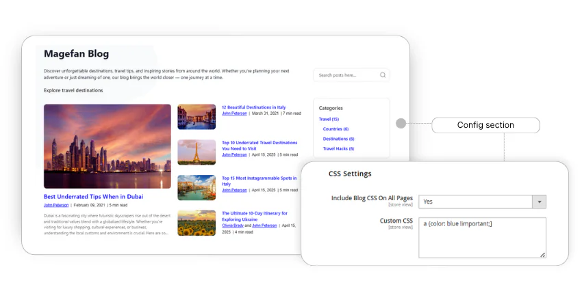 Налаштування CSS для власного блогу в Magento