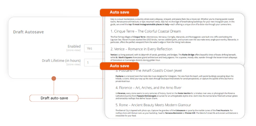 автоматичне збереження блогу Magento