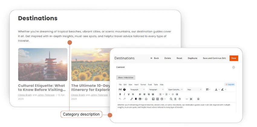 опис категорії блогу Magento
