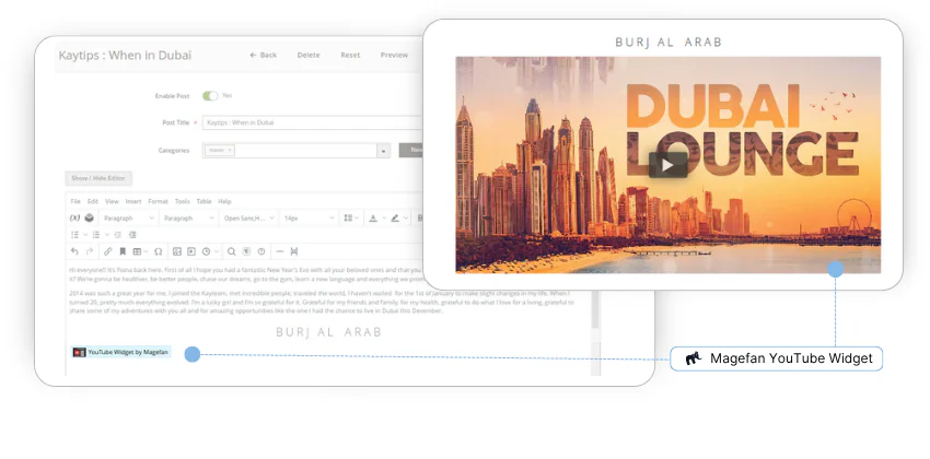 віджет YouTube у блозі Magento