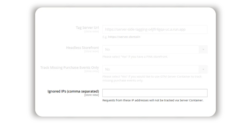 ignore ips from tracking server side gtm