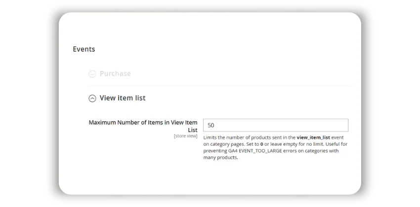 limit items in view item event
