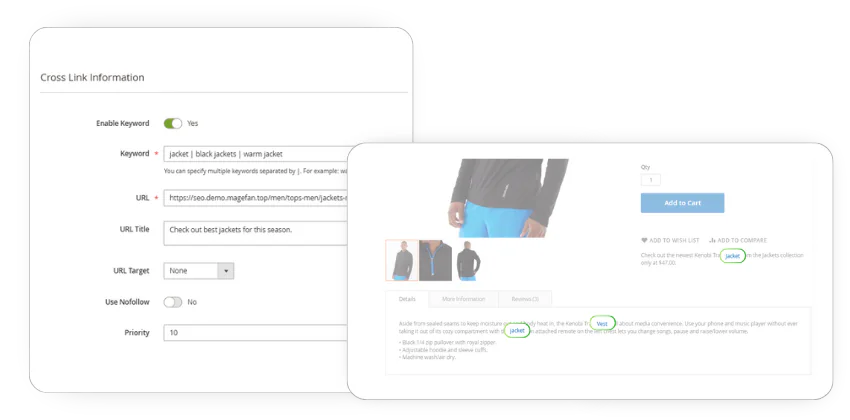 magento 2 cross links