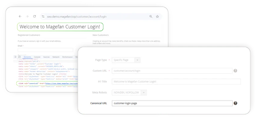 magento custom canonical tags