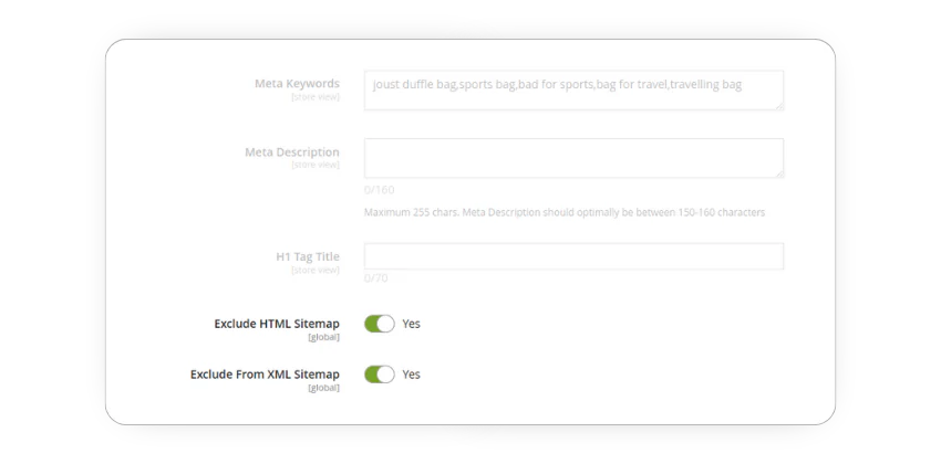 exclude pages from xml html sitemap magento