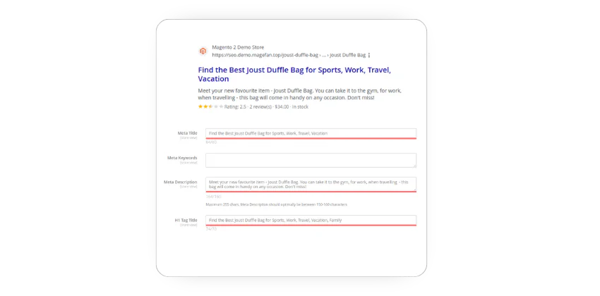 magento google preview