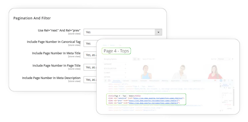magento pagination seo settings
