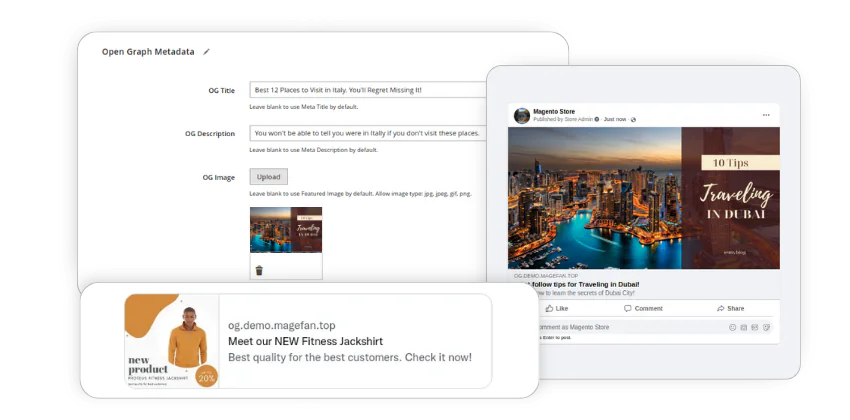 og tags twitter cards in magento