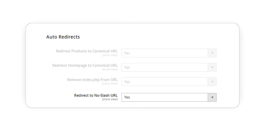 redirect to no trailing slash url magento