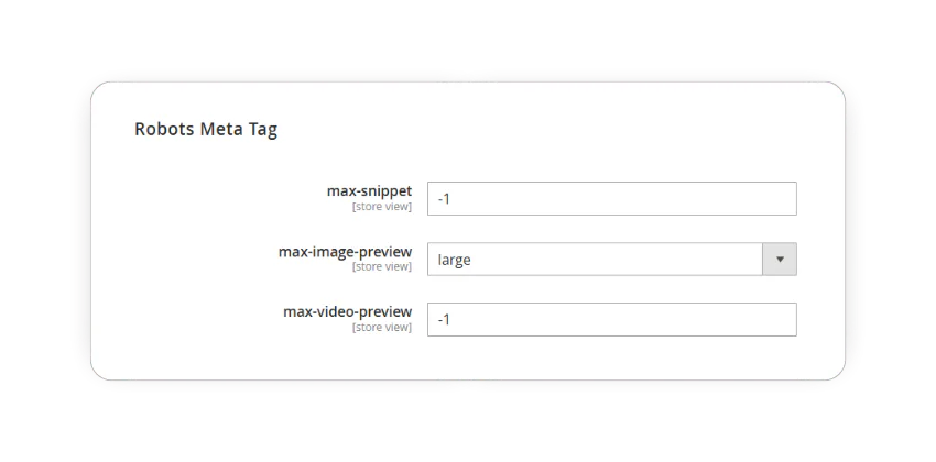 robots meta tags rich snippets magento